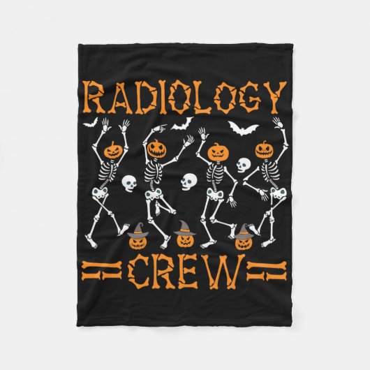 Couverture Polaire Radiology Crew Dancing Skeleton Citrouille Funny H (Devant)