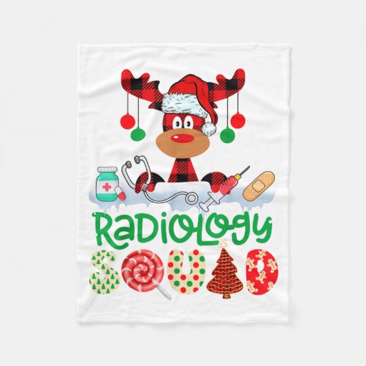 Couverture Polaire Radiology Squad Nurse Reindeer Buffalo Red Plaid C (Devant)