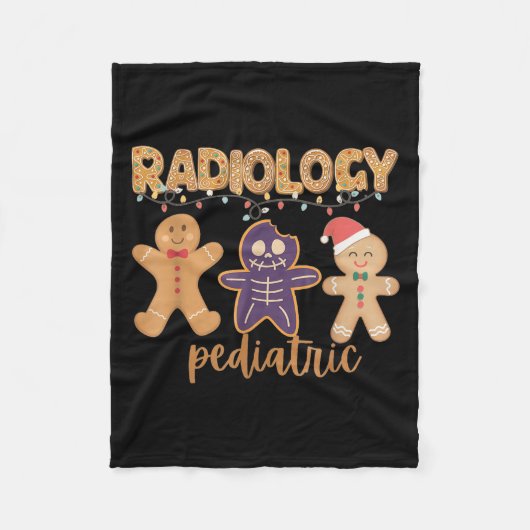 Couverture Polaire Radiology Tech Pediatric Christmas Gingerbread Man (Devant)