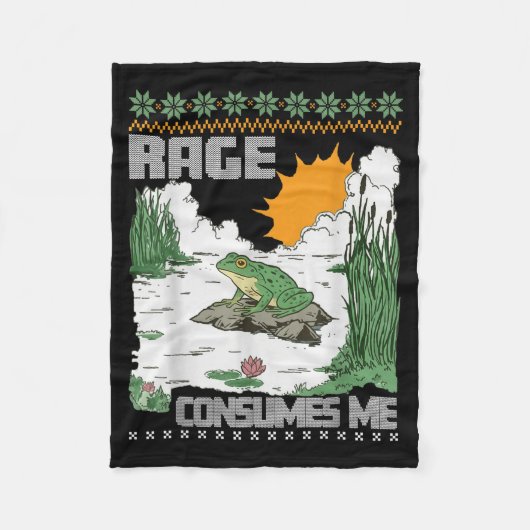 Couverture Polaire Rage Consumes Me Ugly Christmas Sweaters Funny Fro (Devant)