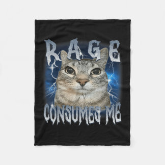 Couverture Polaire Rage me consomme Chat Vintage Mème drôle
