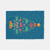 Couverture Polaire Railroad Train Locomotive Old Train Christmas Tree (Devant (Horizontal))