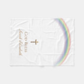Couverture Polaire Rainbow Baby Baptism Cross Gold Crucifix (Devant (Horizontal))