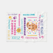 Couverture Polaire Rainbow Confetti Cute Kitty Chat Baby Statistiques (Devant (Horizontal))