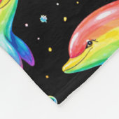 Couverture Polaire Rainbow Dolphin Fleece Blanket – Kids Custom Name (Coin)