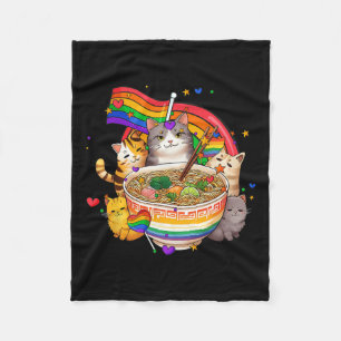 Couverture Polaire Rainbow Flag Chats Ramen Anime Mois Gay pride Lgbt