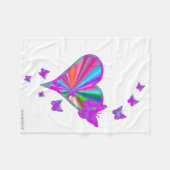 Couverture Polaire Rainbow heart and Butterfly (Devant (Horizontal))