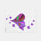 Couverture Polaire Rainbow heart and Butterfly (Devant (Horizontal))