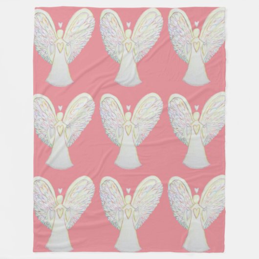 Couverture Polaire Rainbow Hearts Guardian Angel Fleece Blanket (Devant)