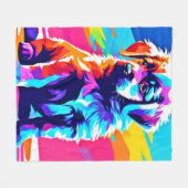 Couverture Polaire Rainbow Hug Dog Art (Devant (Horizontal))