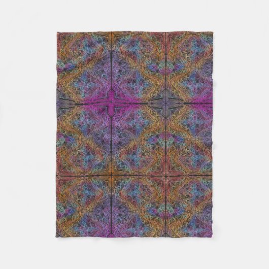 Couverture Polaire Rainbow Kaleidoscope Mandala (Devant)