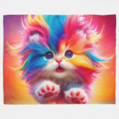 Couverture Polaire Rainbow Kitten (Devant (Horizontal))