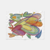 Couverture Polaire Rainbow Love Hearts Soft Fleece Jeter des couvertu (Devant (Horizontal))