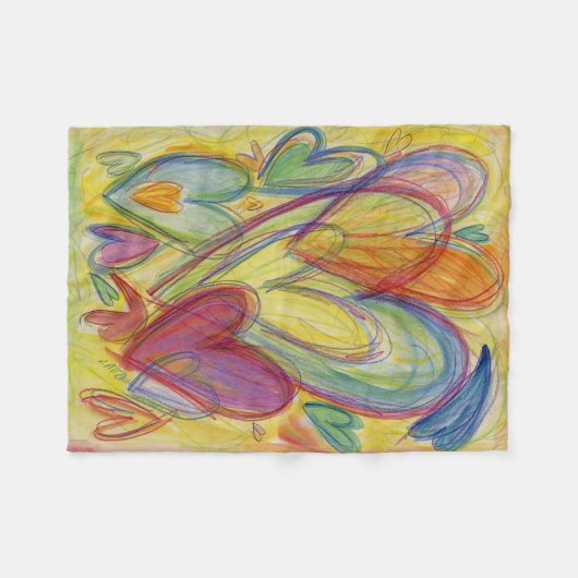 Couverture Polaire Rainbow Love Hearts Soft Fleece Throw Blankets (Devant (Horizontal))