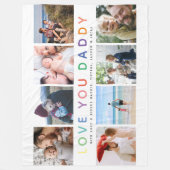 Couverture Polaire Rainbow 'LOVE YOU DADDY' Photo Collage Keepsaké (Devant)