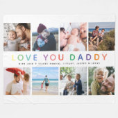 Couverture Polaire Rainbow 'LOVE YOU DADDY' Photo Collage Keepsaké (Devant (Horizontal))