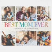 Couverture Polaire Rainbow moderne Best Mom Ever 6 Collage photo (Devant (Horizontal))