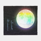 Couverture Polaire Rainbow Moon et Starry Night Sky (Devant (Horizontal))