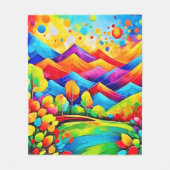 Couverture Polaire Rainbow Mountains Paysage Abstrait (Devant)