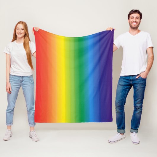 Couverture Polaire Rainbow Ombre LGBTQ Pride colorée (En situation)