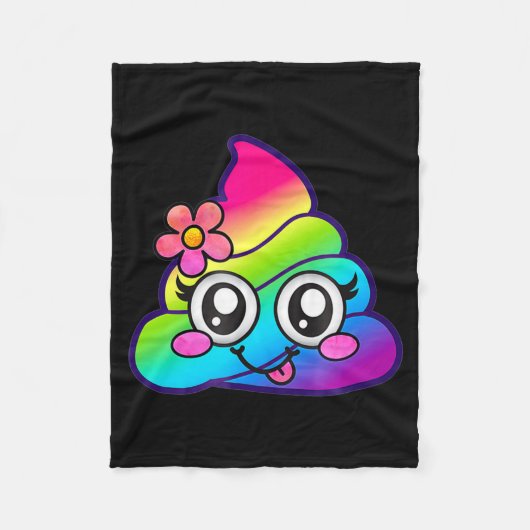 Couverture Polaire Rainbow Op Emoji Cute Unicorn O Flower Silly (Devant)