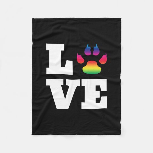 Couverture Polaire Rainbow paw (Devant)