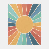 Couverture Polaire Rainbow Starburst Super Rétro Hippie 60s Boho (Devant)