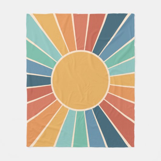 Couverture Polaire Rainbow Starburst Super Rétro Hippie 60s Boho (Devant)