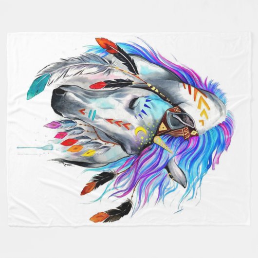 Couverture Polaire Rainbow watercolor (Devant (Horizontal))