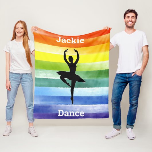 Couverture Polaire Rainbow Watercolor Danse Blanche polaire pour les (En situation)