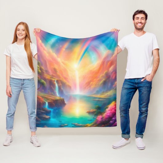 Couverture Polaire Rainbow waterfall landscape (En situation)