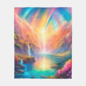 Couverture Polaire Rainbow waterfall landscape (Devant)