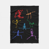 Couverture Polaire Rainbow Yoga Skeleton Exercice Bone Halloween Part (Devant)