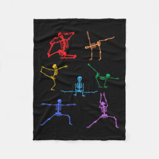 Couverture Polaire Rainbow Yoga Skeleton Exercice Bone Halloween Part