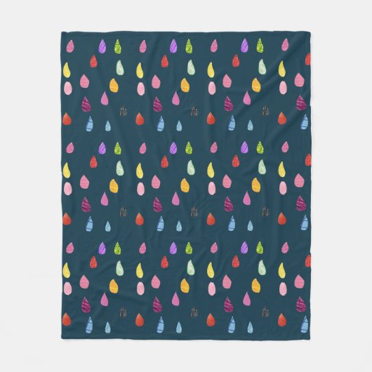 Couverture Polaire Raindrop collage art thème couleurs funky (Devant)