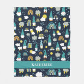 Couverture Polaire Rainy Day Gnomes Rainbow Kids (Devant)