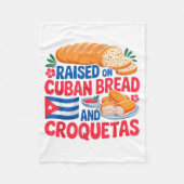 Couverture Polaire Raised On Cuban Bread And Croquetas Cuba Flag Cuba (Devant)