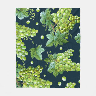 Couverture Polaire Raisin vert : Aquarelle Motif foncé