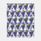Couverture Polaire Raisins sur Plaid violet blanc (Devant)