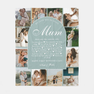 Couverture Polaire Raisons turquoise pour lesquelles nous t'aimons Ma