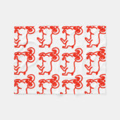 Couverture Polaire Ram Red Outline Pattern (Devant (Horizontal))
