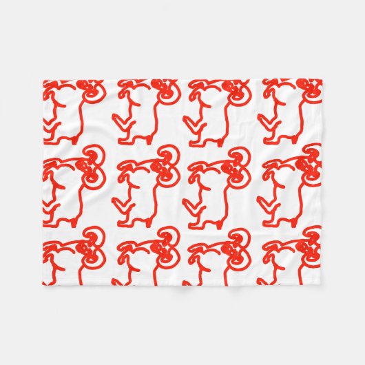 Couverture Polaire Ram Red Outline Pattern (Devant (Horizontal))