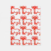 Couverture Polaire Ram Red Outline Pattern (Devant)