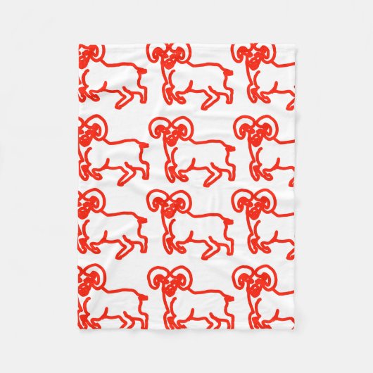 Couverture Polaire Ram Red Outline Pattern (Devant)
