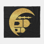 Couverture Polaire Ramadan Kareem Golden Helal Fleece Blanche (Devant (Horizontal))