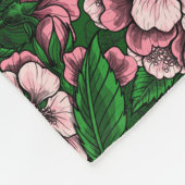 Couverture Polaire Rameaux bleus dans le cerisier en fleurs en vert (Coin)