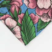 Couverture Polaire Rameaux bleus dans le cerisier en fleurs sur le bl (Coin)