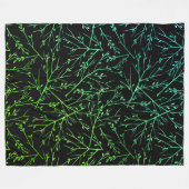 Couverture Polaire Rameaux verts sur fond noir (Devant (Horizontal))