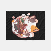 Couverture Polaire Ramen Cat Anime Bowl Kawaii Neko Japonais (Devant (Horizontal))