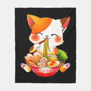 Couverture Polaire Ramen Cat Neko Anime Kawaii Japonais Cadeau alimen
